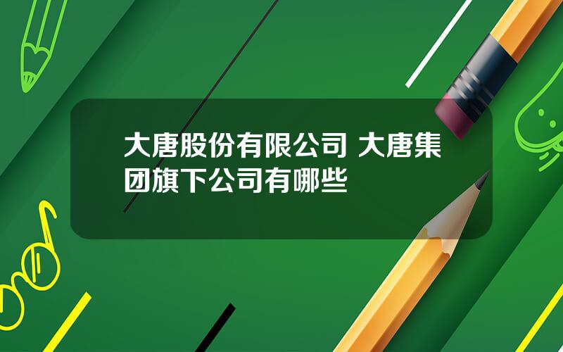 大唐股份有限公司 大唐集团旗下公司有哪些